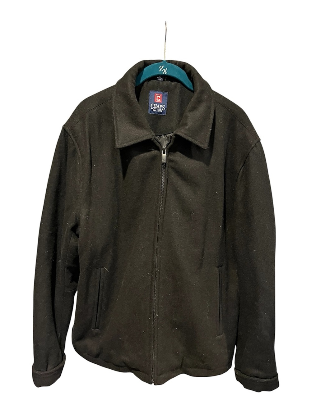 Chaps VINTAGE Men's Black Zip-Front Wool Jacket